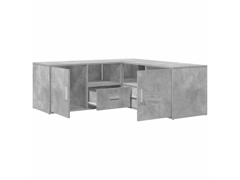  Armoire d'angle, armoire de rangement gris béton 200x40x45 cm bois d’ingénierie  - Conforama A