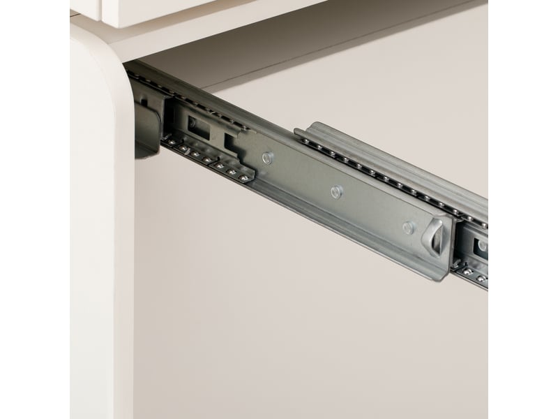 Îlot de cuisine mobile 80 × 55 cm, table coulissante, 2 tiroirs, led, prises, usb et usb-c, blanc et effet chêne - Conforama E