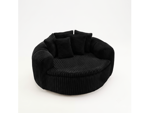Fauteuil fixe <strong>MODENVIE</strong> <strong></strong> Velours côtelé noir vendu A l'unité