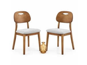 Lot de 2 chaises de salle à manger,50x44x88 cm,bois d'hévéa,gris
