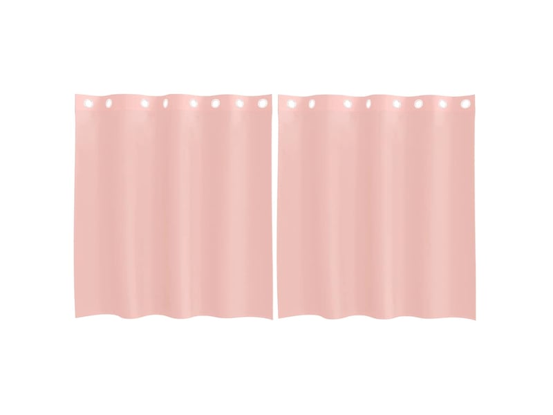 Lot de 2 rideaux en voile, voilages avec œillets rose 140x140 cm cf44397 - Conforama A