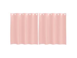 Lot de 2 rideaux en voile, voilages avec œillets rose 140x140 cm cf44397