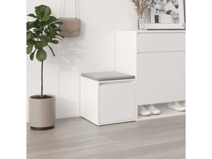 Boîte de rangement bureau blanc 40,5x40x40 cm bois d'ingénierie