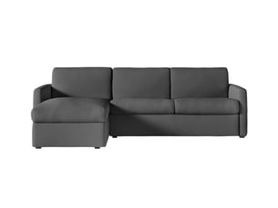 Canapé d'angle réversible convertible LOUNGITUDE AGATHE 4 places Tissu Gris foncé
