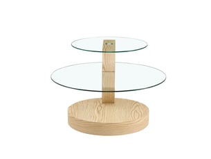 Table basse rond(e) coloris bois clair ULQENI  - 70 cmx90 cm