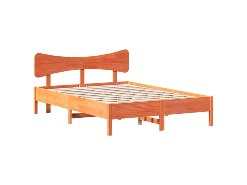  Lit double- lit adulte -  cadre de lit sans matelas  marron 140x190cm bois pin massif  - Conforama A