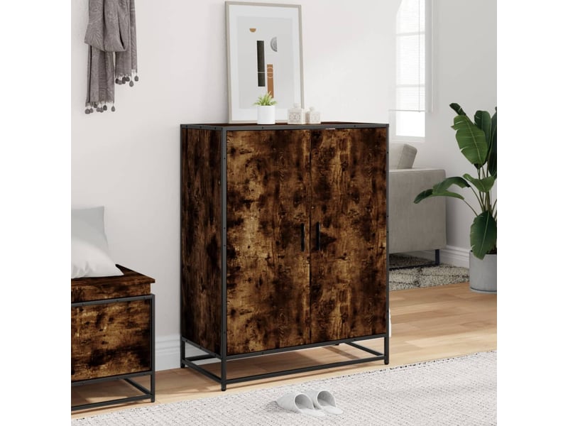  Meuble à chaussures, armoire à chaussures chêne fumé bois d'ingénierie et métal shl2224  - Conforama C
