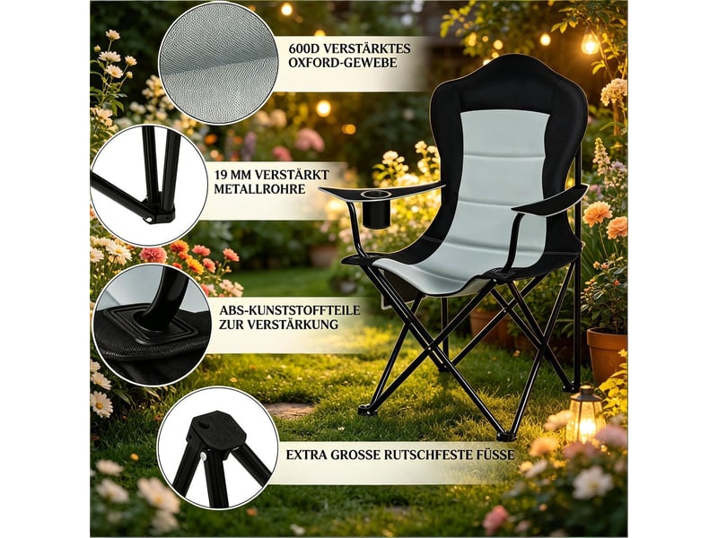Chaise longue de jardin transat pliant pliable porte-gobelet extérieur camping - Conforama E