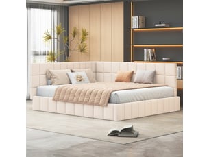 Lit banquette 160x200 cm <strong></strong> <strong>Fay Lum</strong> coloris beige