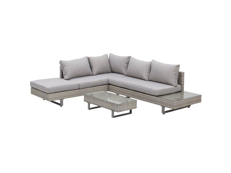  Salon de jardin d'angle 5 places – design contemporain – table incluse  - Conforama A