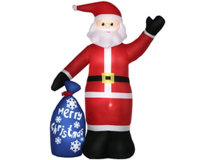 Père noël gonflable avec lumières led blanches et gonfleur inclus, 146 x 77 x 238 cm