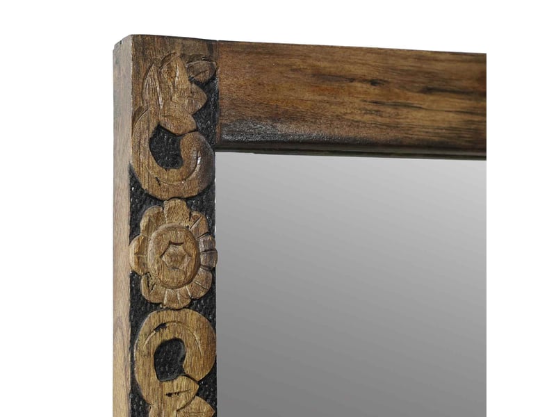  Miroir mural brun noyé 70 x 50 cm bois d'ingénierie et verre cf62834  - Conforama D