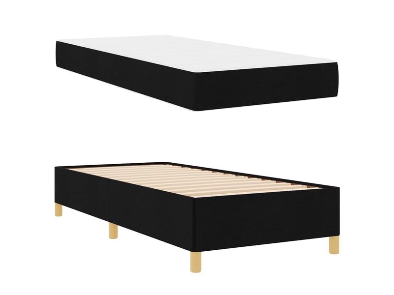  Lit simple- lit adulte -  cadre de lit noir 90 x 200 cm tissu  - Conforama D