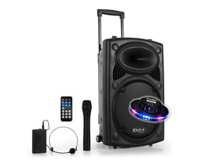 Système de sono portable 12 700w - usb-bt-rec-vox + 2 micros vhf - ibiza sound port12vhf-bt