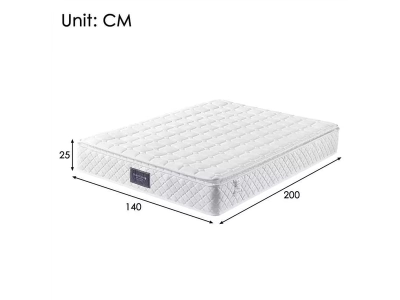  Matelas 140x200 cm - épaisseur 25 cm, indice h3, 7 zones, ressorts ensachés et deux couches de mousse, certifié oeko-tex, housse polyester, blanc Luxe haut de gamme - Conforama C