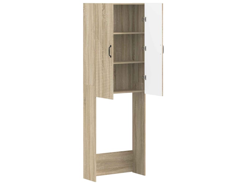 Armoire de toilette, meuble de toilette haarlem chêne sonoma 66x25.5x190 cm - Conforama D