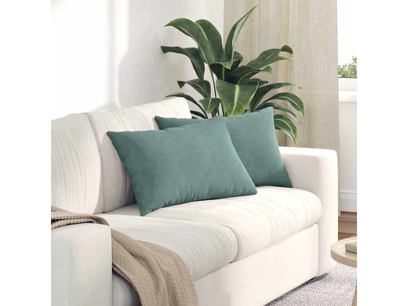  Lot de 2 coussins de canapé, coussins décoratifs vert mer 60 x 40 cm cf59215  - Conforama B