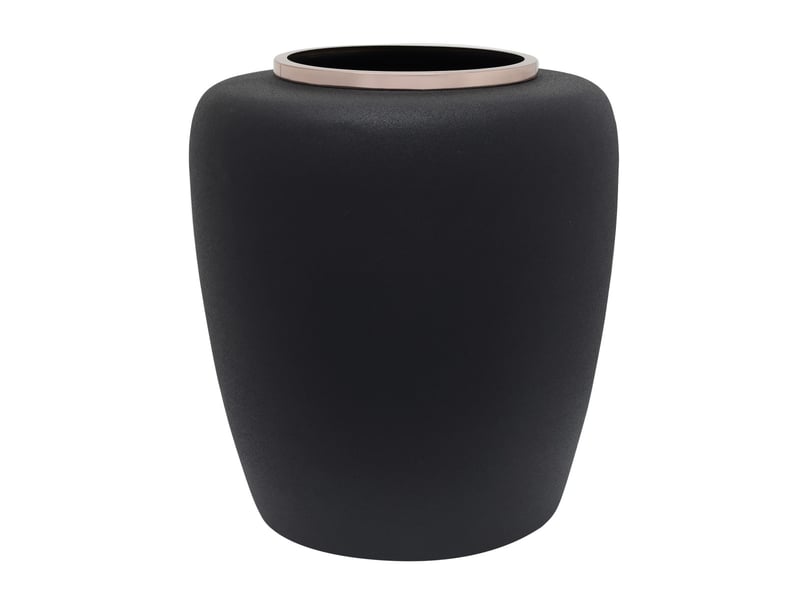  Vase déco en métal art deco 35cm noir  - Conforama A
