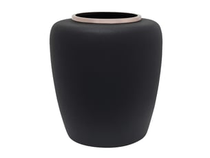 Vase déco en métal art deco 35cm noir