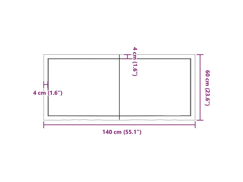  Comptoir de salle de bain, plan de travail marron foncé bois massif traité cf65876  - Conforama E