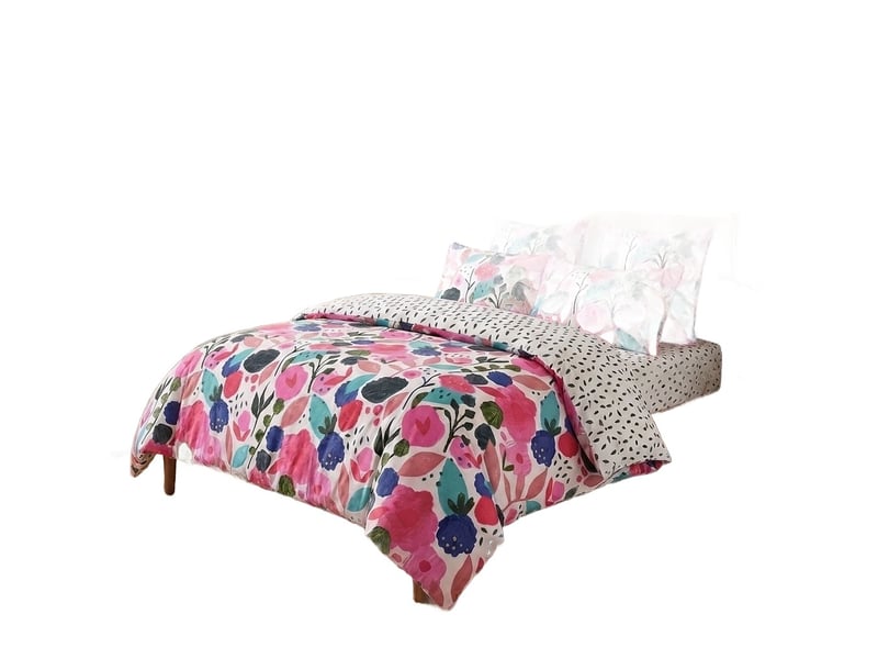  Parure de lit 220x240 cm percale de coton floral collage - kate merritt PD25538 - Conforama A