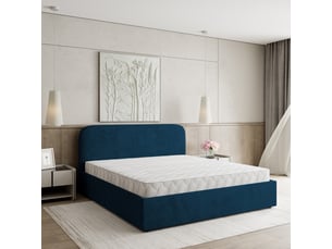 Lit coffre 200x200 cm <strong>MASSENO</strong> <strong></strong> coloris bleu