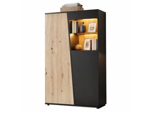 Vitrine coloris bicolore 7 étagère(s) STILVORA  - 80 cmx139.5 cm