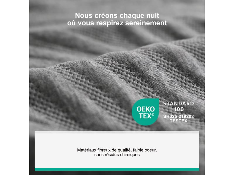  Novilla matelas en ressorts 90 x 200 cm, épaisseur 30 cm, réversible, 7 zones, tissu oeko-tex  - Conforama D
