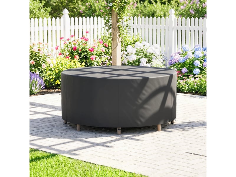  Housse de protection pour mobilier de jardin, résistante à l'hiver, imperméable et anti-uv, en tissu oxford 420d, ø 214 x 70 cm (h), noire  - Conforama C