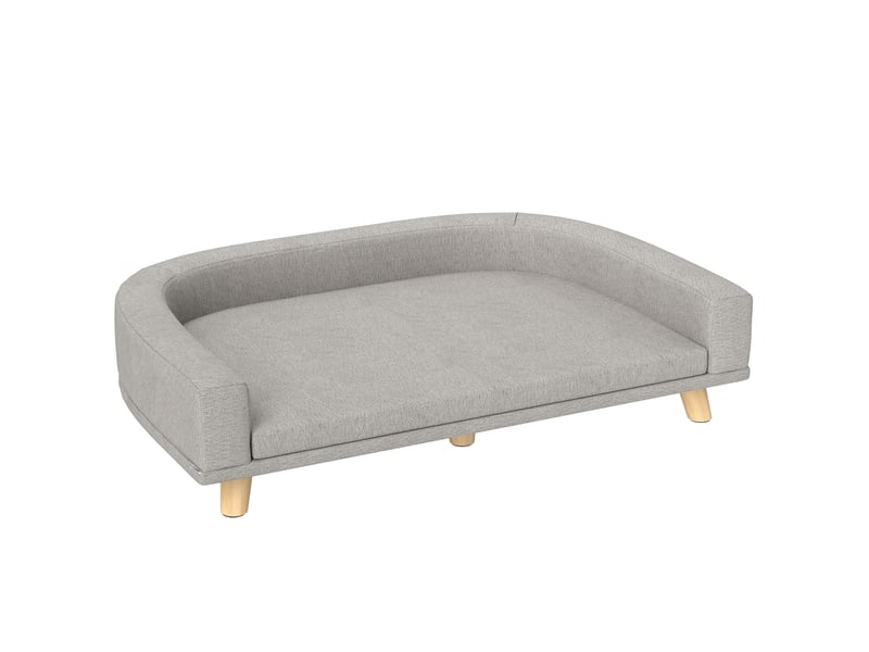  Canapé pour enfent 98 x 67 x 25 cm – gris – coussin amovible, pieds surélevés en bois de pin stable  - Conforama A