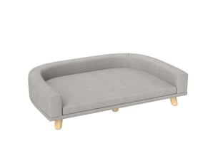 Canapé pour enfent 98 x 67 x 25 cm – gris – coussin amovible, pieds surélevés en bois de pin stable
