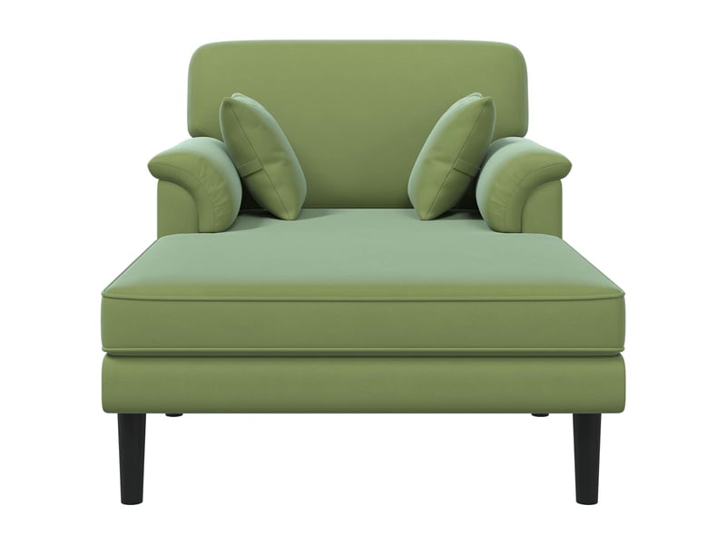  Chaise longue, chaise de salon vert clair velours cf28629  - Conforama C