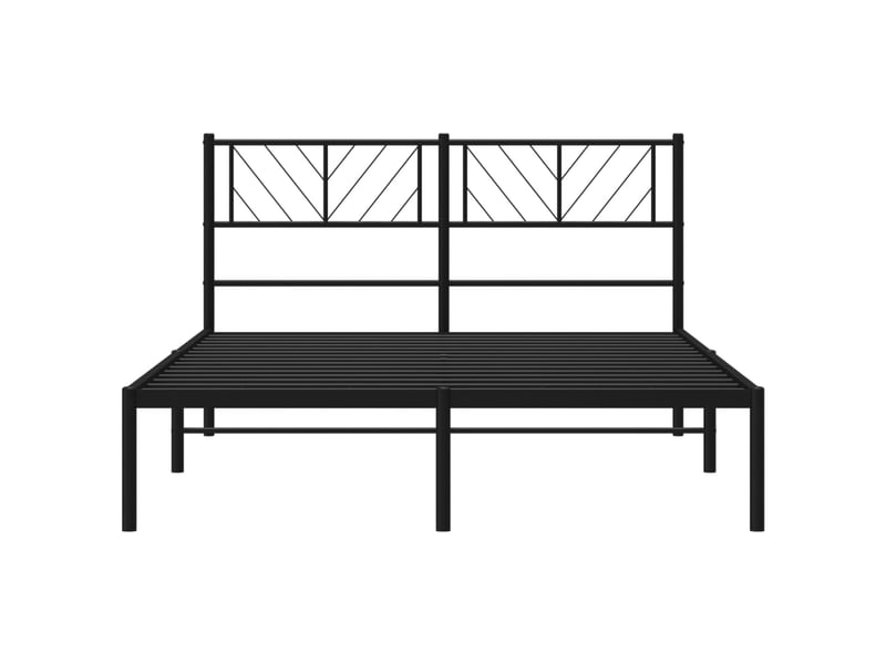  Lit double- lit adulte -  cadre de lit métal sans matelas avec tête de lit noir 120x190cm  - Conforama D