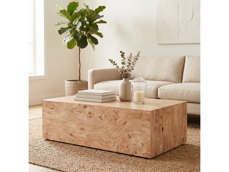  Table basse effet bois en mdf, 90 x 50 x 30 cm  - Conforama E