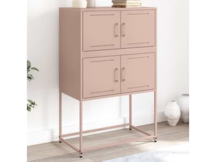 Buffet - bahut - meuble de rangement rose 68,5x38,5x107 cm acier