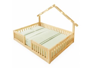Lit cabane 140x200 cm MEULVA coloris naturel