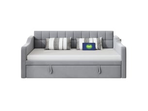 Lit gigogne 90x190 cm <strong>OKWISH</strong> <strong></strong> coloris gris
