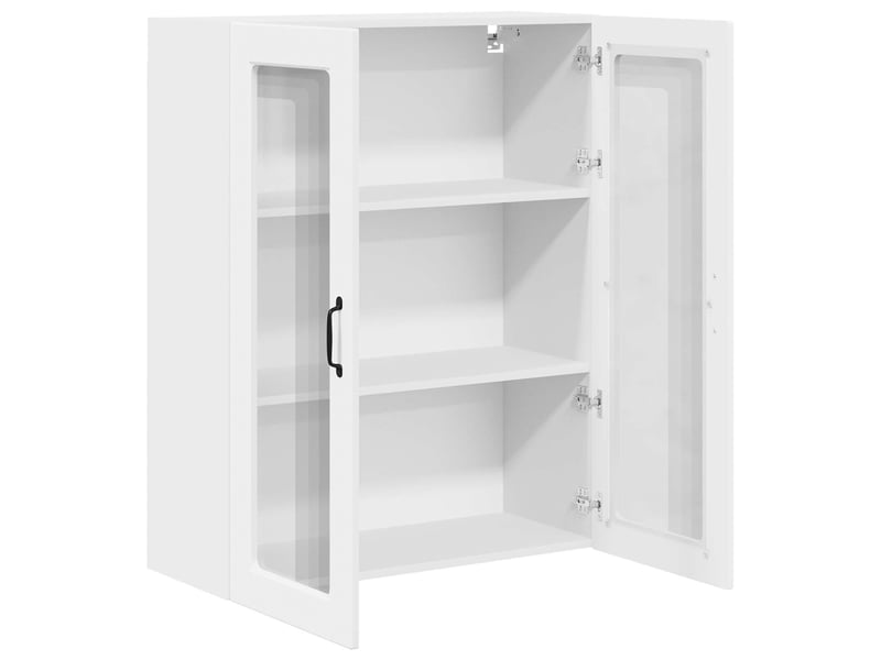  Meuble mural de cuisine, cabinet en verre mural blanc 80x31x100cm shl9404  - Conforama E