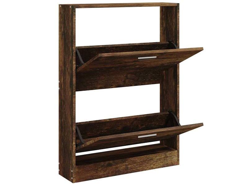 Meuble à chaussure | armoire à chaussures chêne fumé 59x17x81 cm bois d'ingénierie  - Conforama C