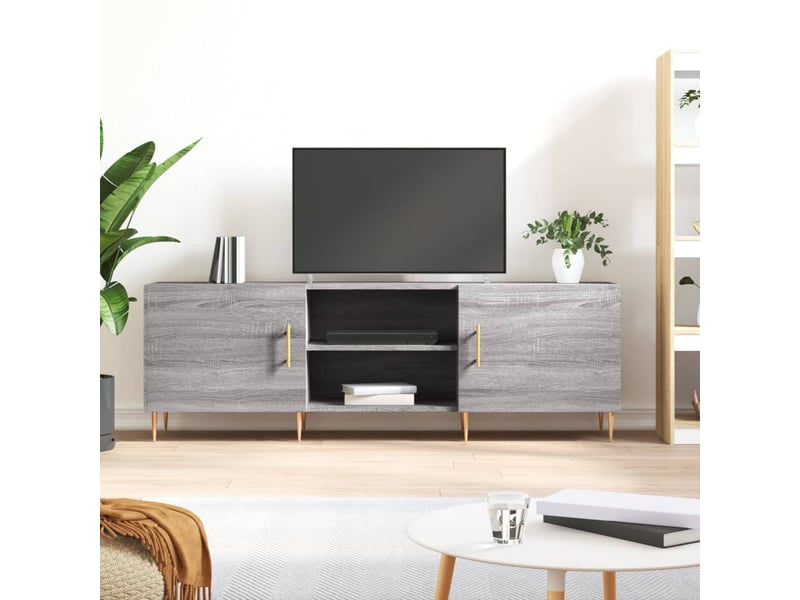  Meuble tv - banc tv - meuble de rangement sonoma gris 150x30x50 cm bois d'ingénierie  - Conforama B