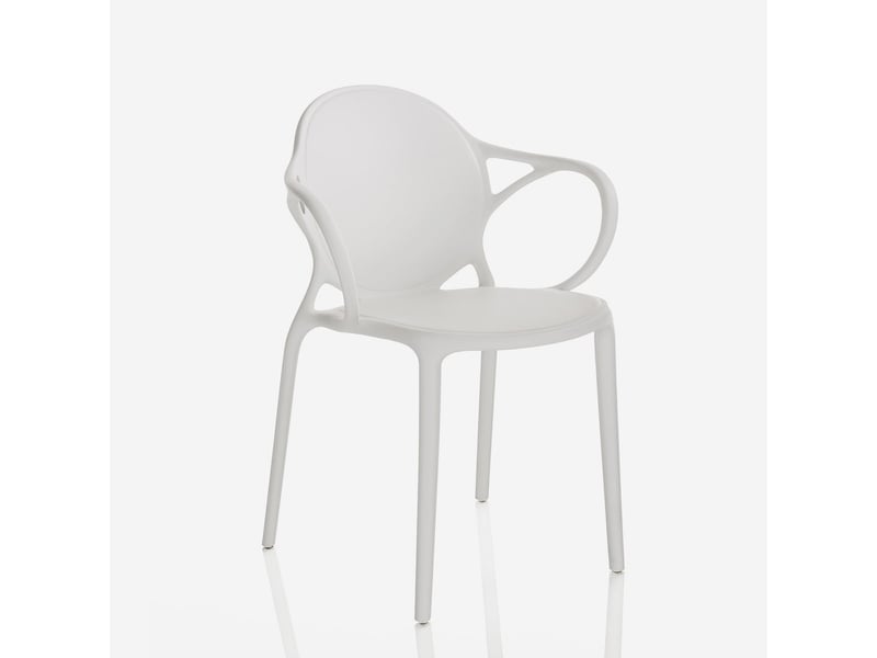  Lot de 4 chaises empilables en polypropylène rita pour intérieur et extérieur - blanc  - Conforama C
