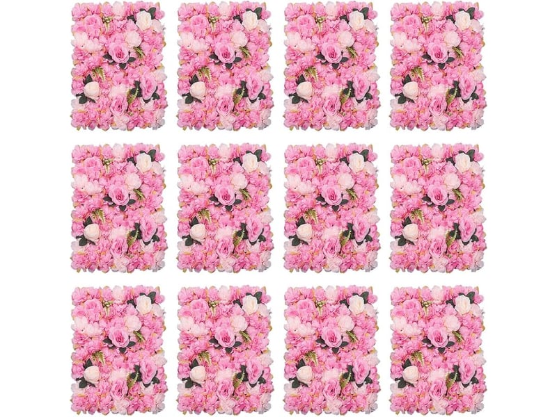  12x mur de fleurs artificielles mur de roses diy mariage rue décor floral  - Conforama D
