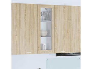 Meuble de rangement cuisine, armoire suspendue chêne sonoma 40x31x100cm shl7454