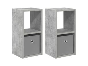 Table de chevet - cabinet de chevet - table de nuit 2 pc gris béton 25,5 x 22 x 49,5 cm