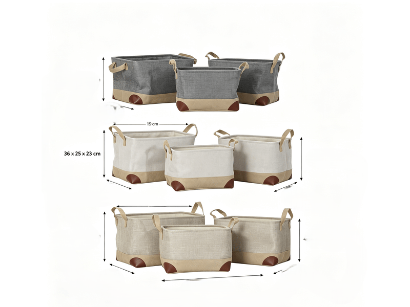 Paniers multi-usage dkd home decor beige gris marron clair 3 pièces S3018572 - Conforama B
