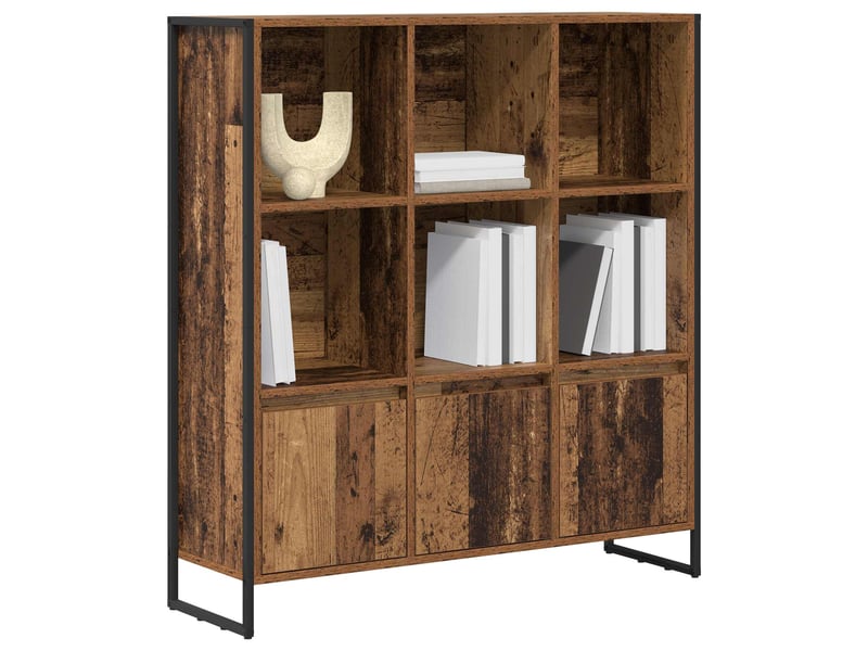  Bibliothèque, armoire à livres 99,5 x 30 x 108 cm bois d'ingénierie bois ancien shl5249  - Conforama C