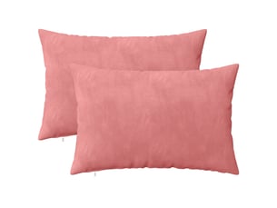 Lot de 2 coussins avec oreiller, coussins décoratifs heerlen rose velours cf50569