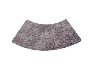 Tapis de douche rond festonné, tapis de douche quart de rond en microfibre, lavable en machine, antidérapant, gris, 45x100cm