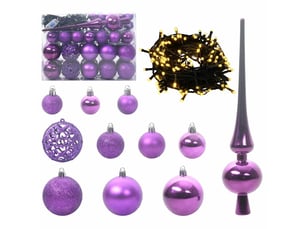 Ensemble de boules de noël 61 pc 150 led blanc chaud ø 6 cm cf61848