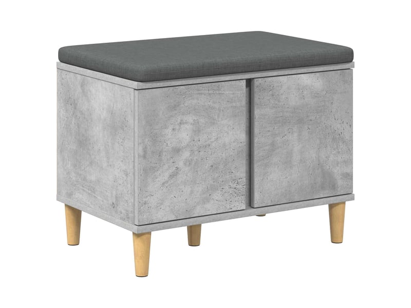  Banc d'entrée, banc interieur avec coussin gris béton 60x38x46 cm shl97911  - Conforama A